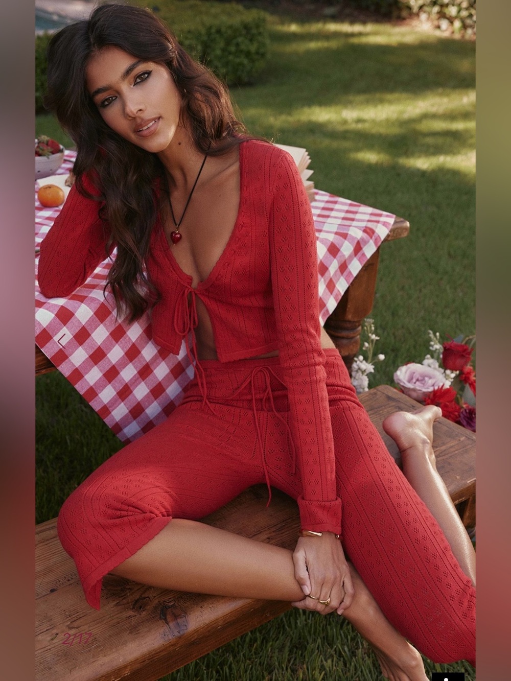 🩷Firm Price🩷House of CB Perla cherry ribbed knit
